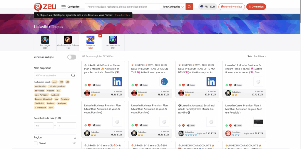 Les 9 meilleurs outils pour acheter des comptes LinkedIn vérifiés : Z2U