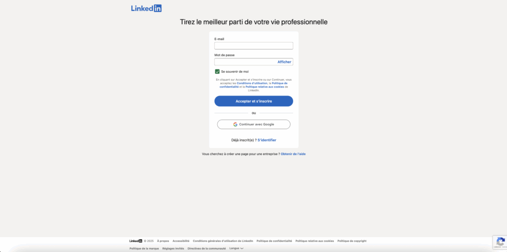 Créer <strong>un compte LinkedIn</strong>.