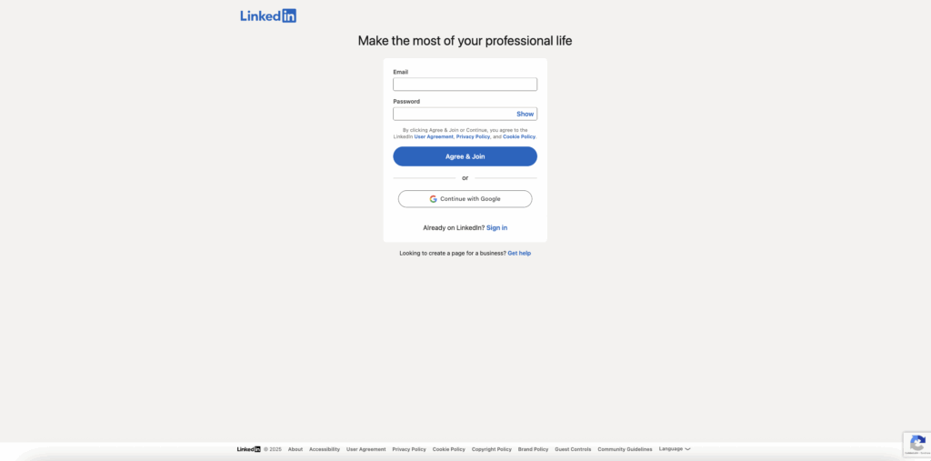 Create LinkedIn acocunt.