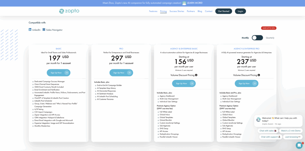 Zopto pricing