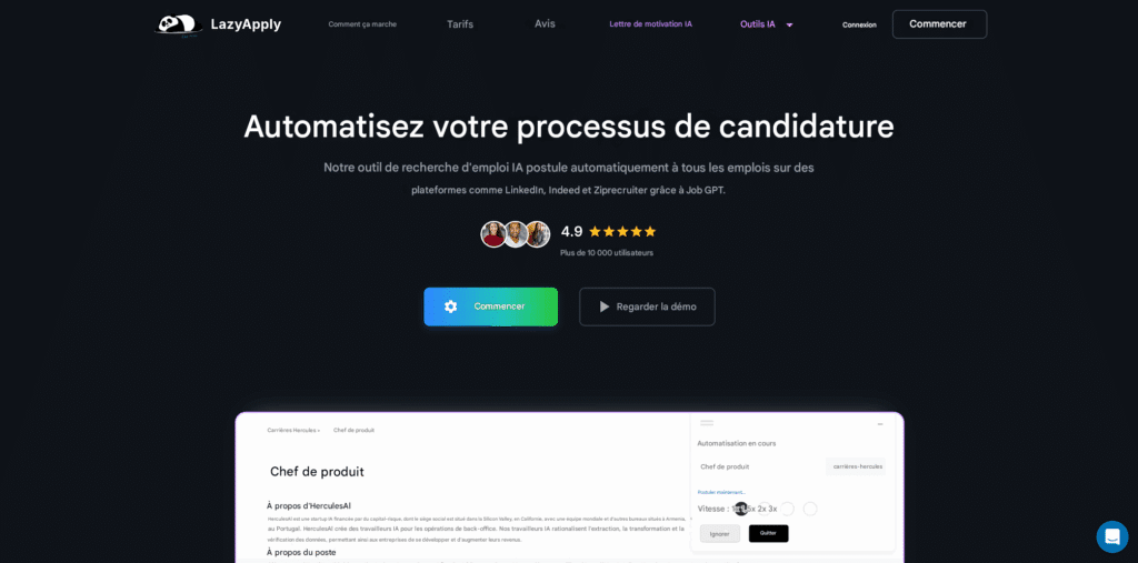 Bot LinkedIn : LazyApply - Postuler en masse