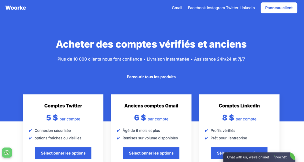 Comment et où acheter des comptes LinkdIn : Woorke