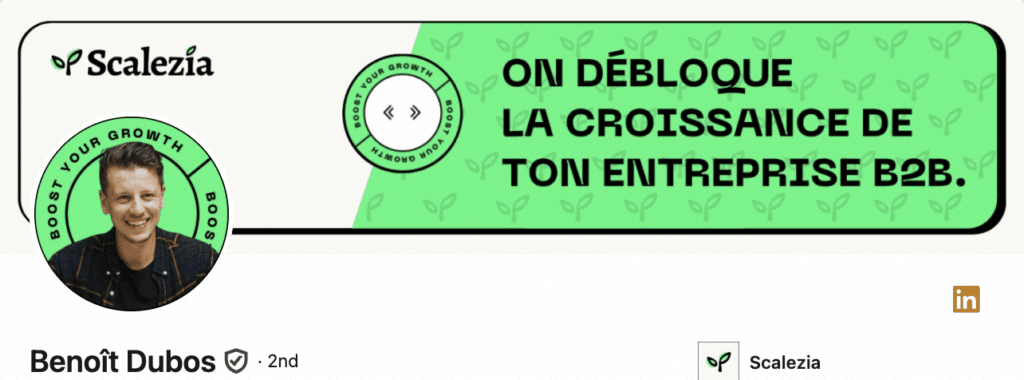Photo de profil LinkedIn avec du texte