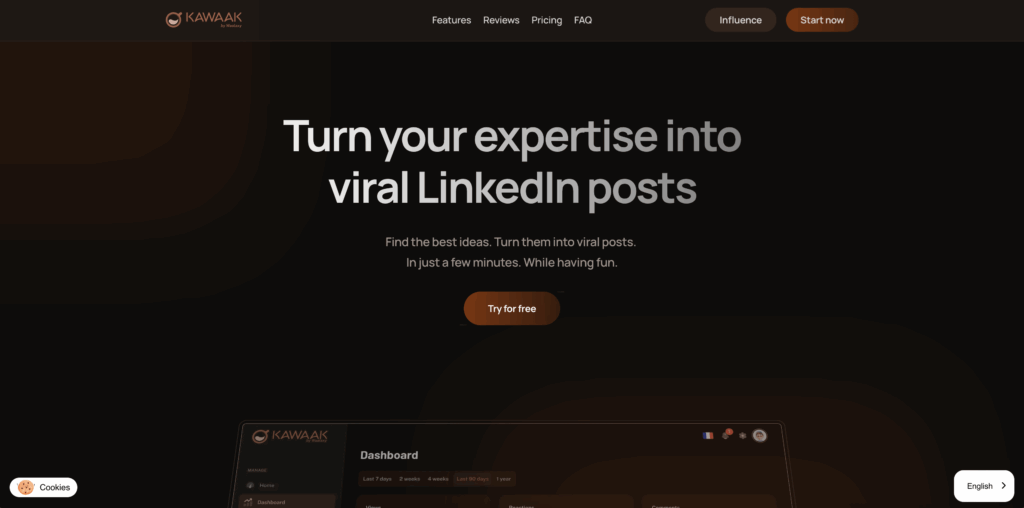 Generate LinkedIn posts with AI thanks to Kawaak