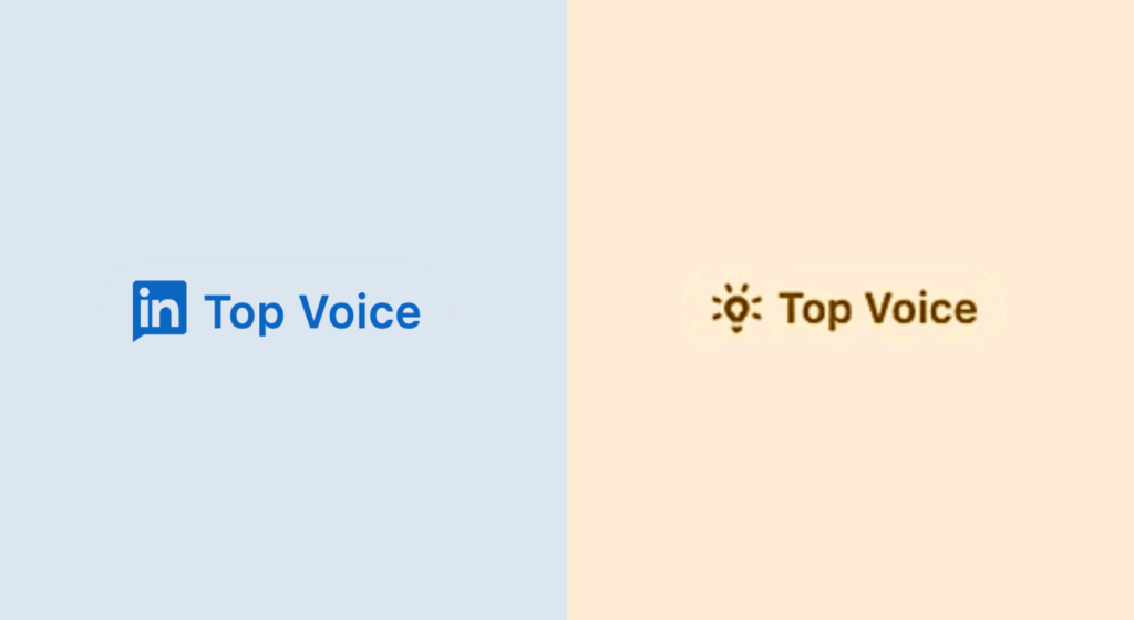 Catégories de badge Top Voice LinkedIn