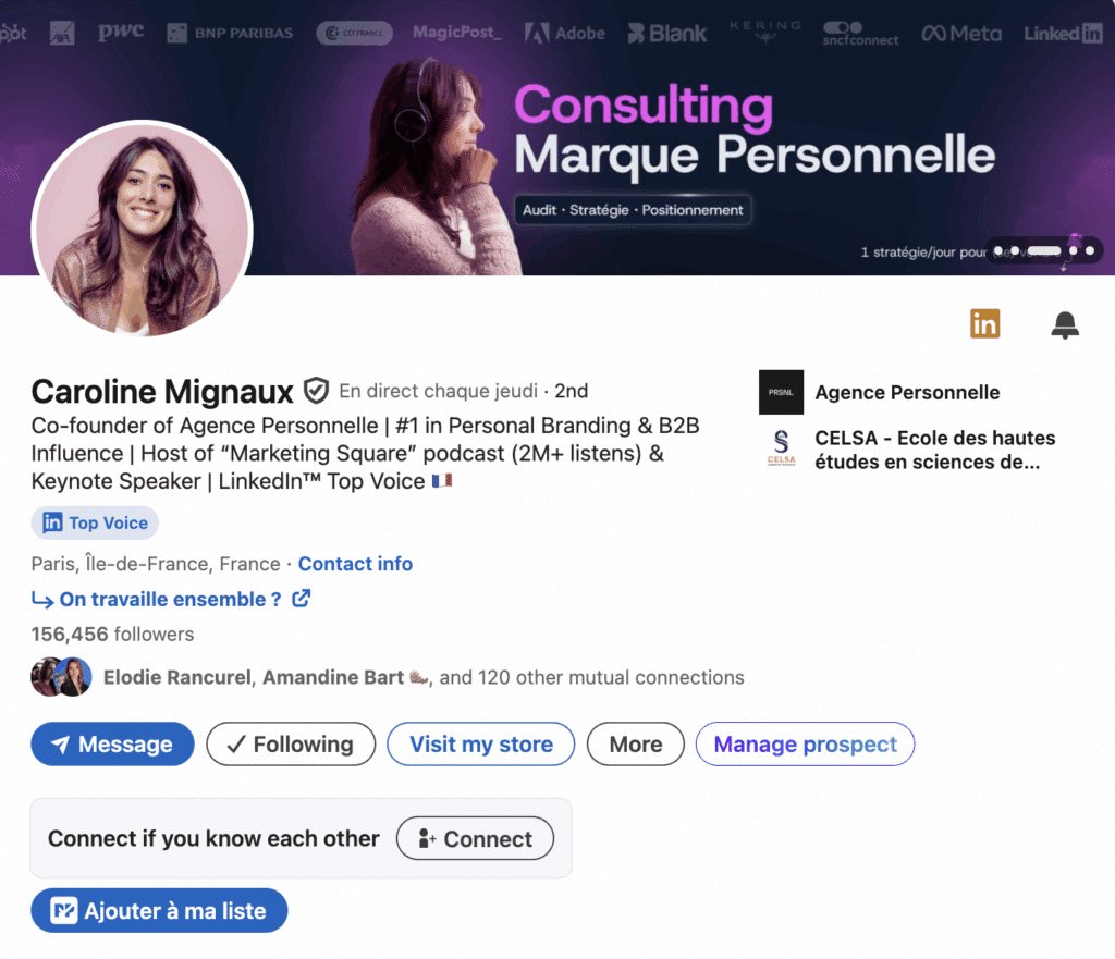 Profil LinkedIn Top Voice : Caroline Mignaux