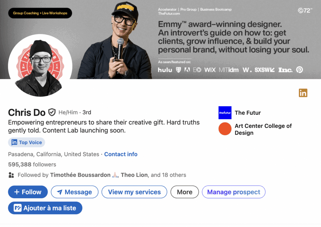 LinkedIn Top Voice Profile : Chris Do