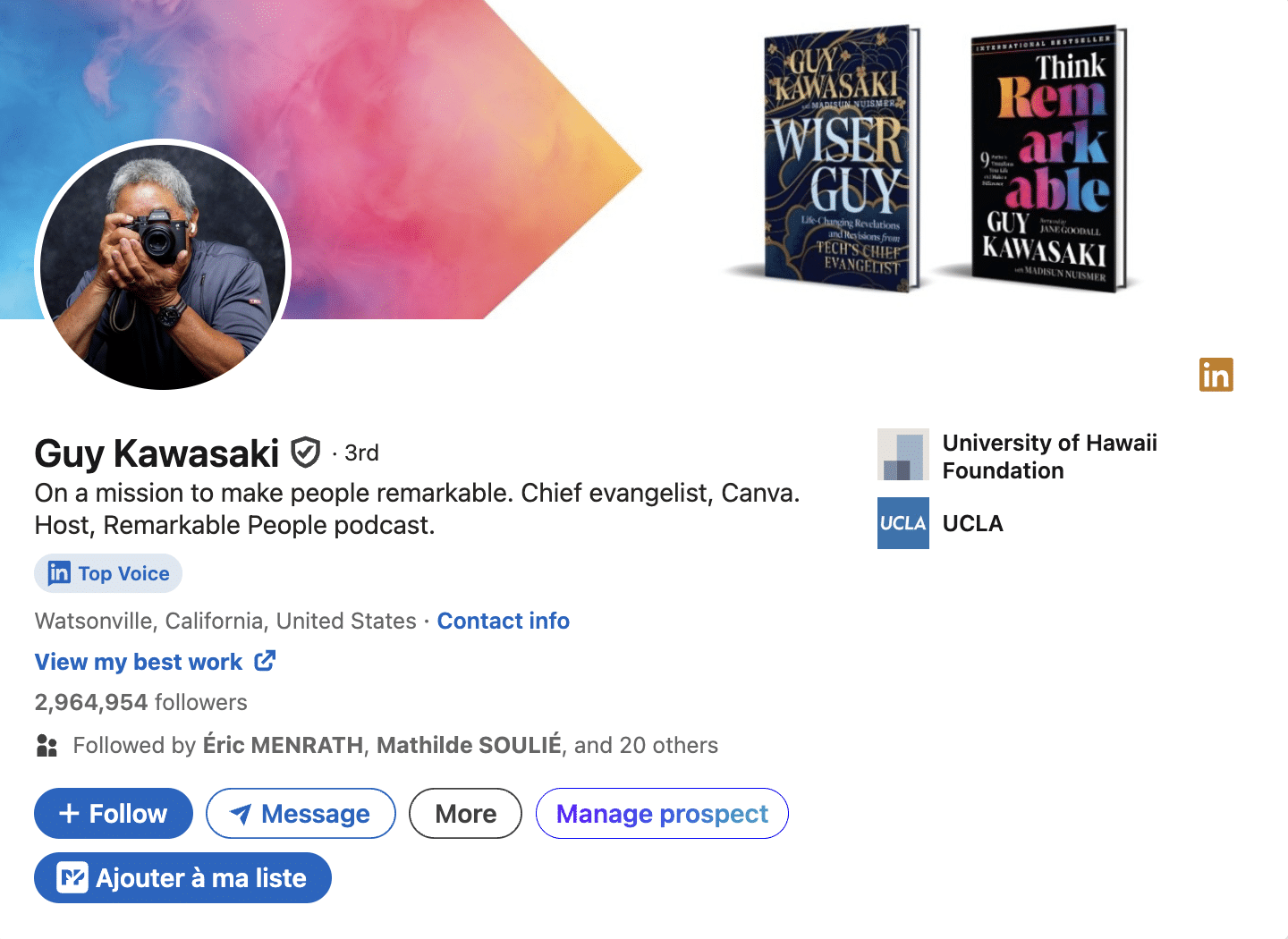 LinkedIn Top Voice Profile : Guy Kawasaki