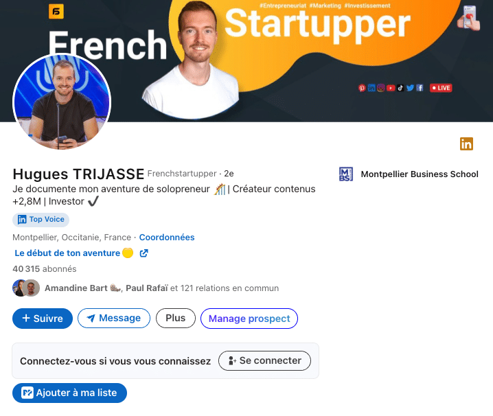 Profil LinkedIn Top Voice : Hugues Trijasse