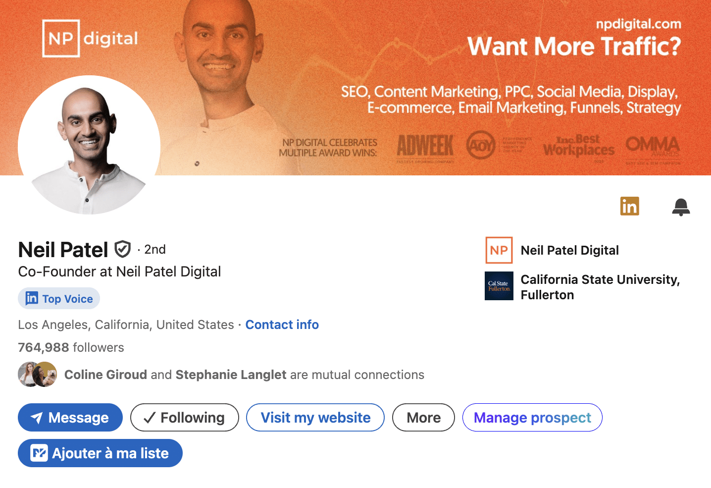 LinkedIn Top Voice Profile : Neil Patel