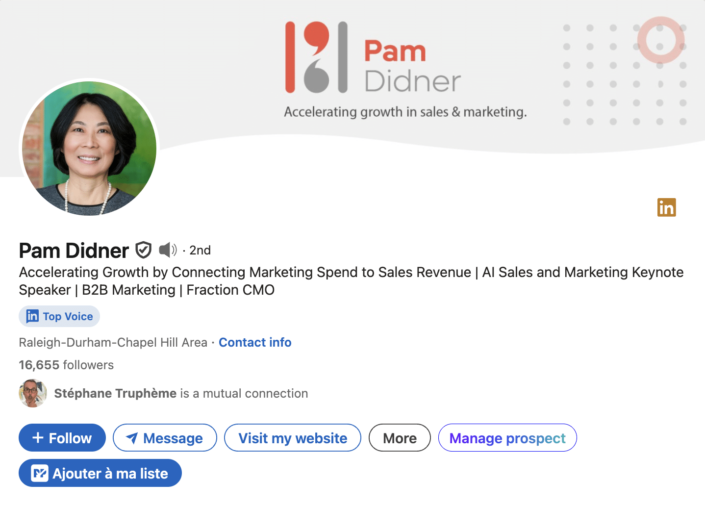 LinkedIn Top Voice Profile : Pam Didner