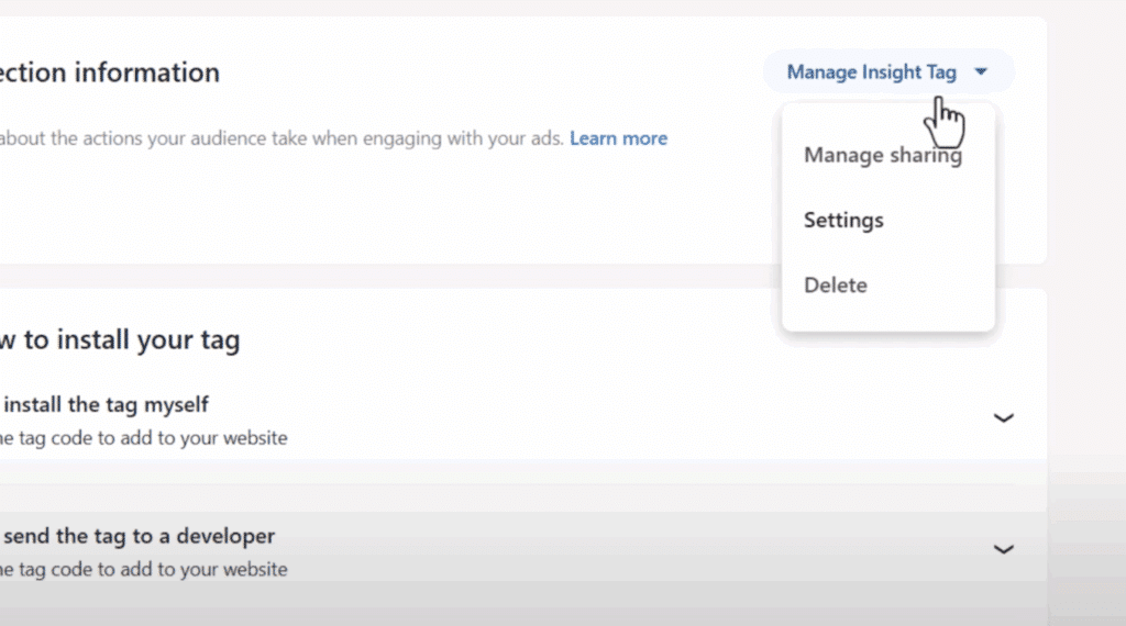 Conversion tracking: tag management and sharing in Campaign Manager.