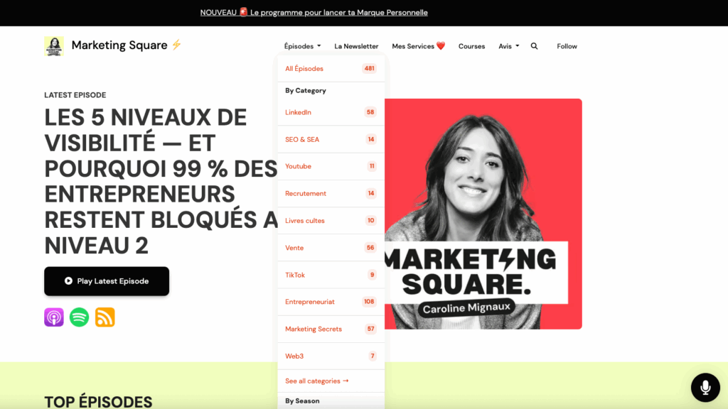Podcast Marketing Square Caroline Mignaux