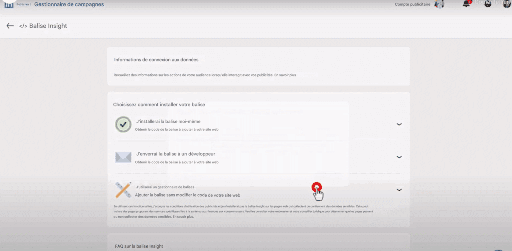 Suivi des conversions : utiliser gestionnaire balise LinkedIn Insight Tag