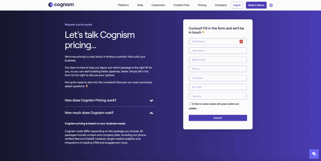 Cognisim pricing