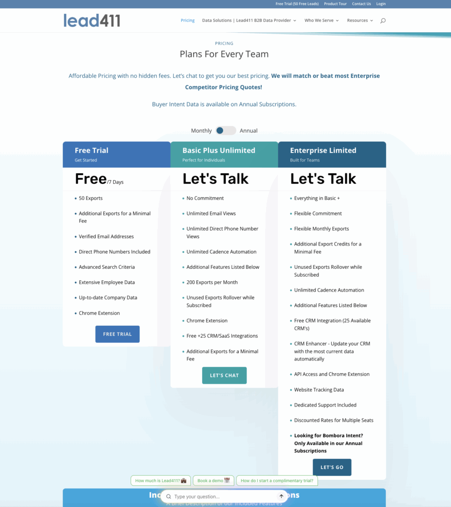 Lead411 pricing
