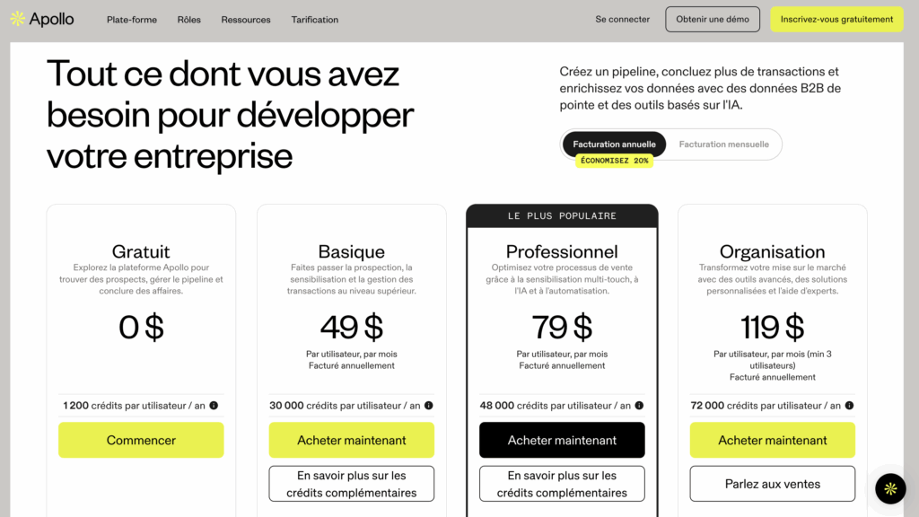 Apollo.io prix , alternative copilot