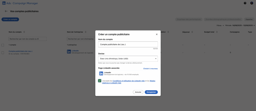 Créer une campagne publicitaire Lead Gen Forms.