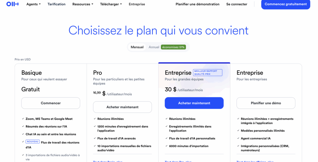 Otter.ai prix, alternative copilot
