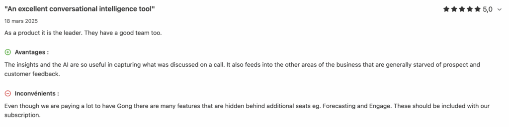Gong reviews