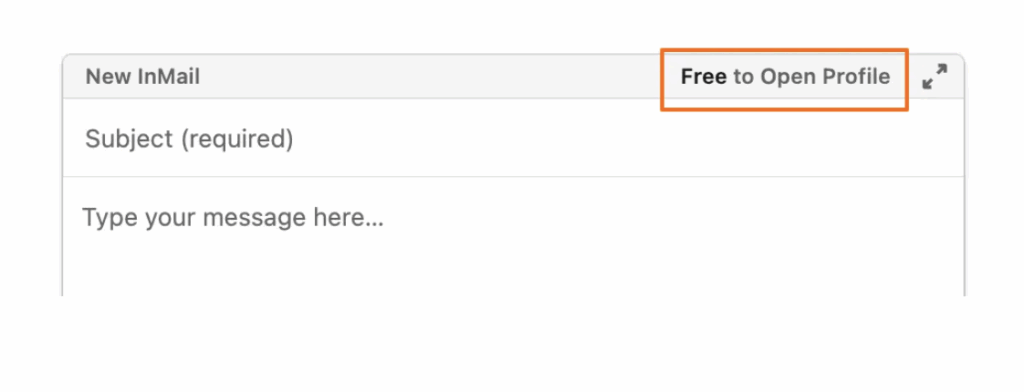 Open Profile Credits Inmail sales navigator