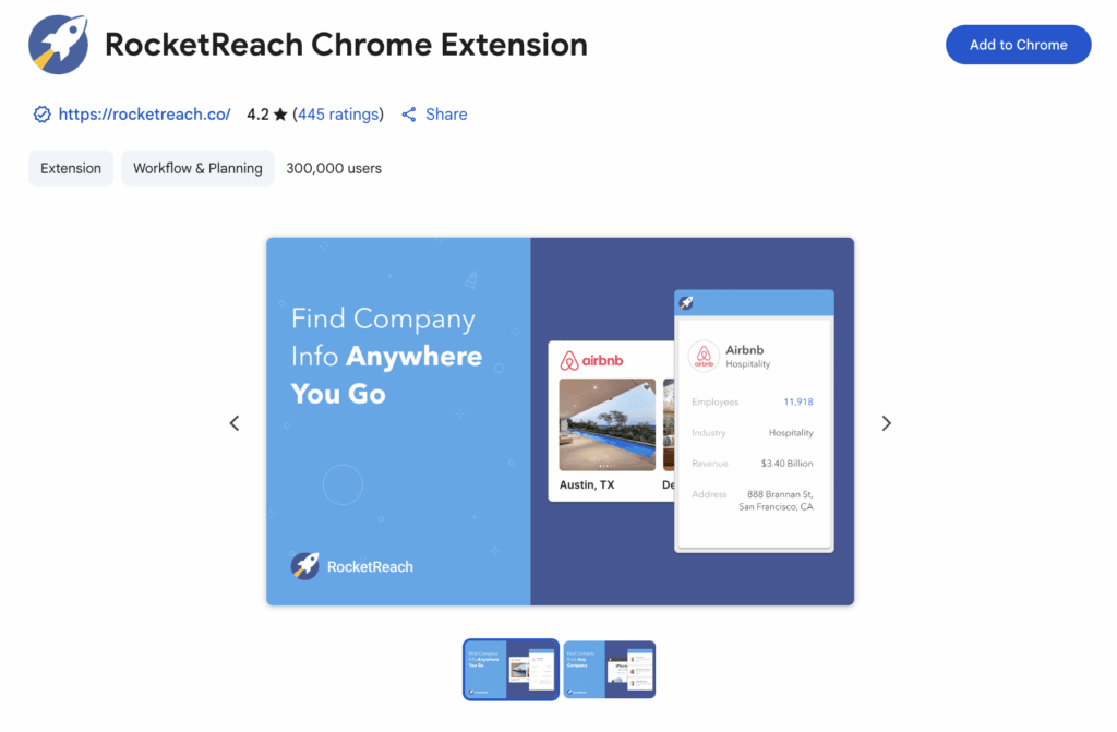 RocketReach Chrome Extension