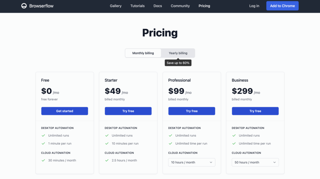 Browserflow price alternative bardeen ai