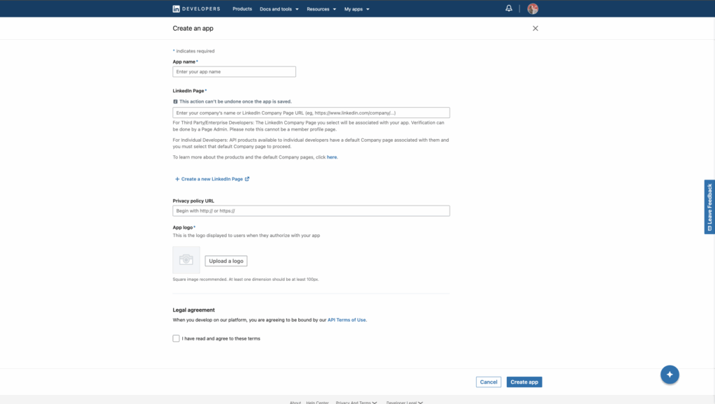 LinkedI API creation
