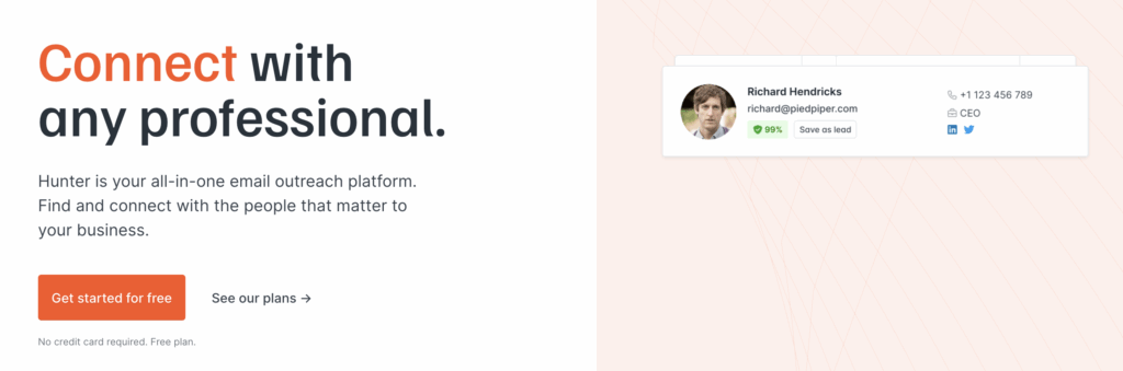 Dropcontact alternative hunter.io landing