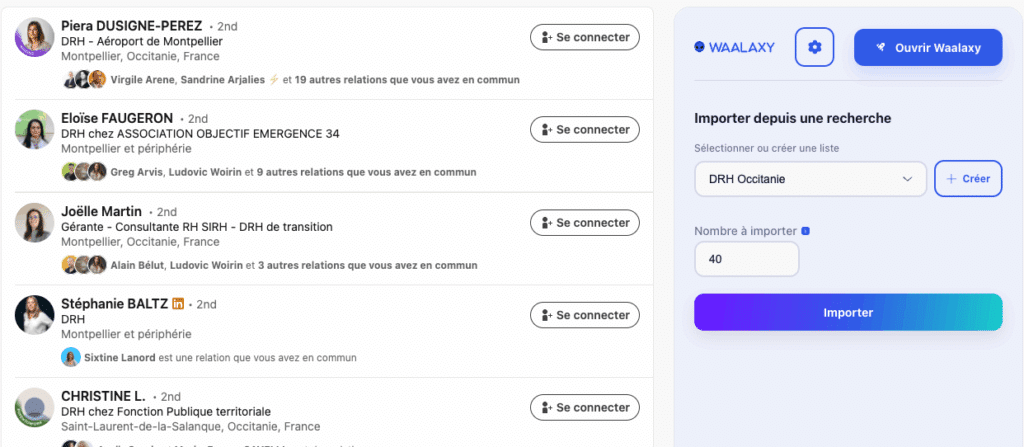 Stratégie de niche recherche LinkedIn waalaxy