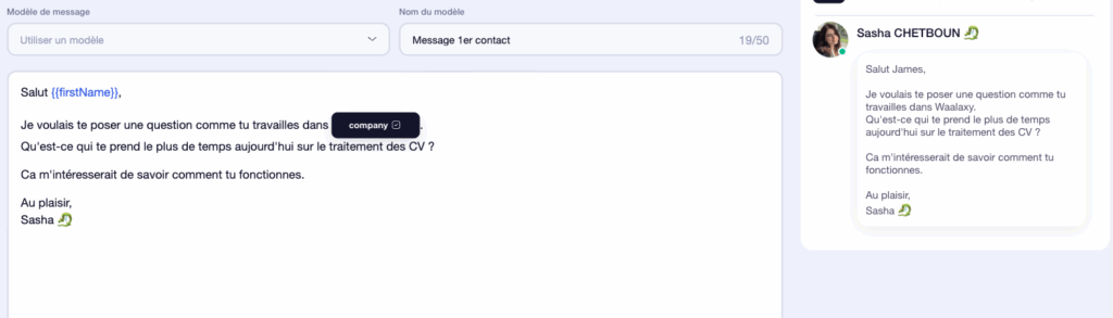stratégie de niche message prospection waalaxy
