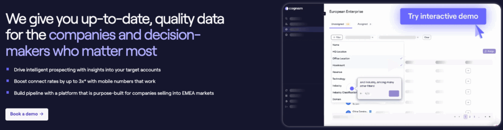 6sense reviews Cognism landing
