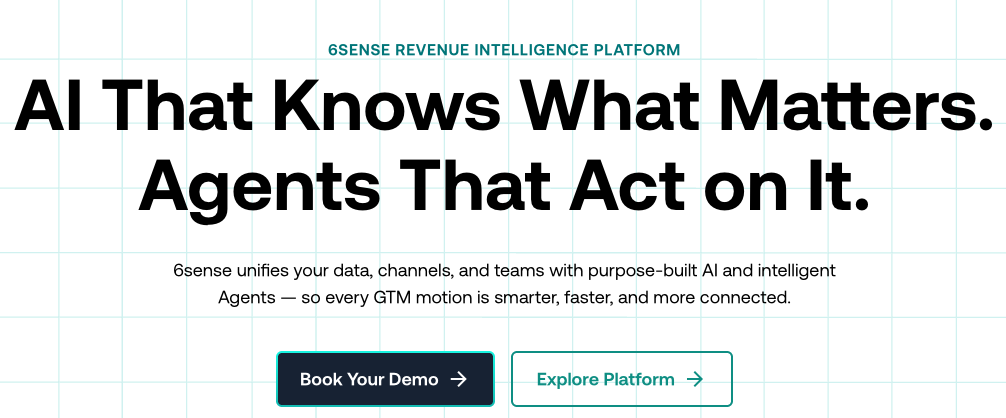 6sense reviews - landing page