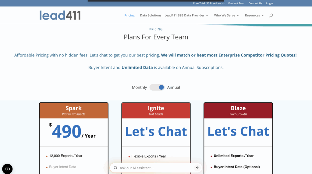 Lead411 pricing