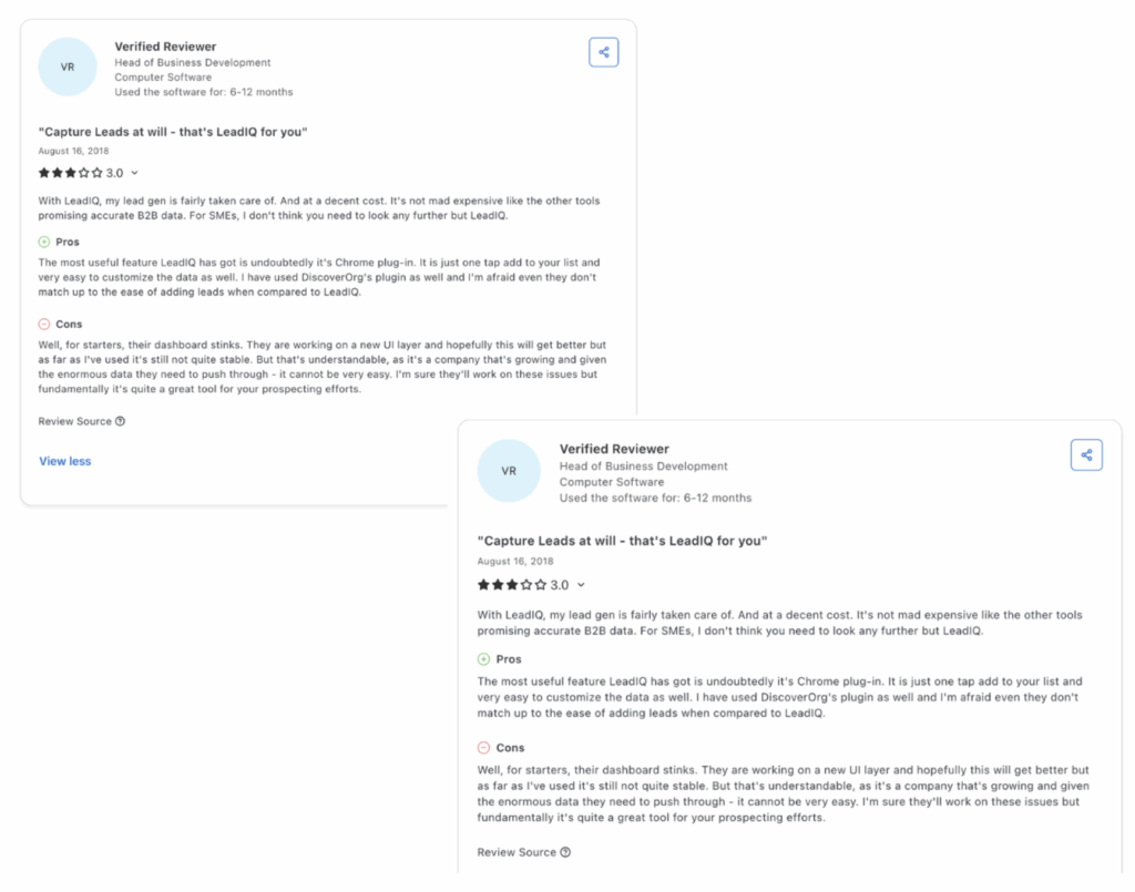 LeadIQ alternative reviews