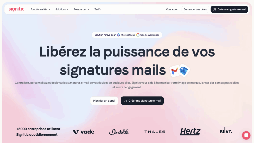 créer une signature mail avec signtic