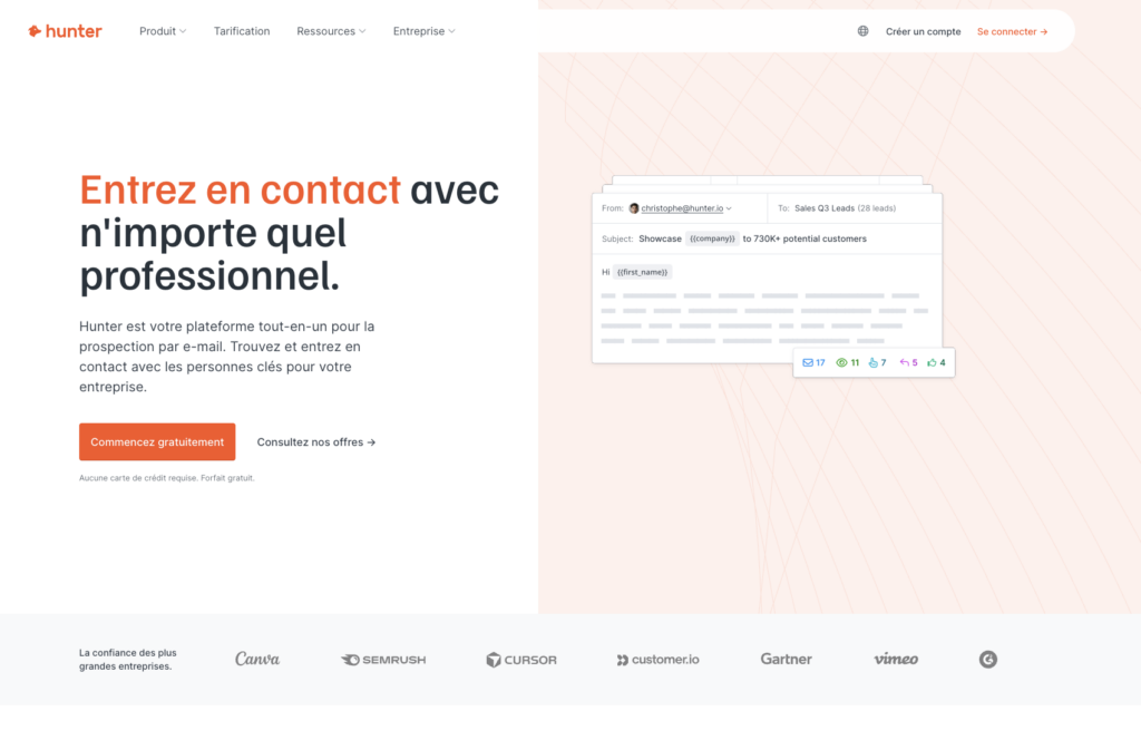 Hunter.io alternative à LeadIQ