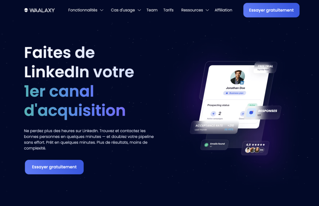 Waalaxy meilleure alternative LeadIQ