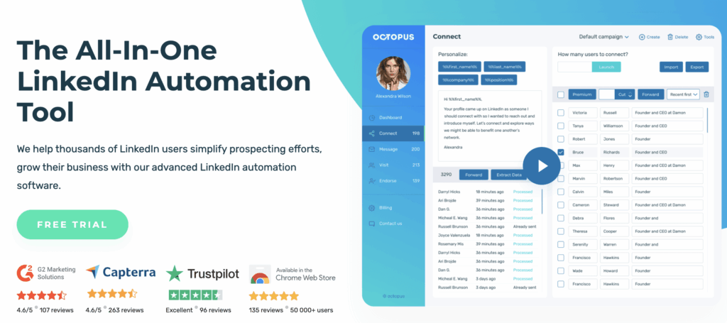 Kanbox alternative Octopus CRM landing