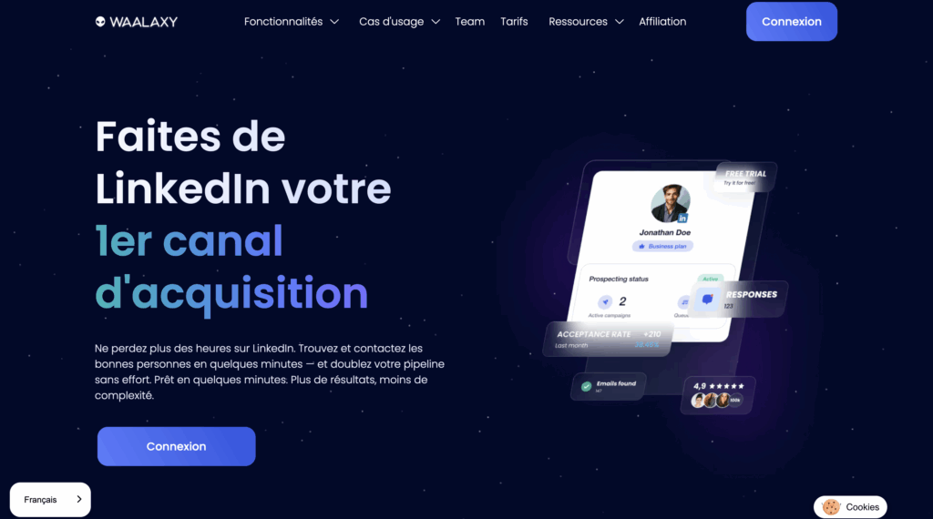 Waalaxy pour la stratégie Automate LinkedIn comments