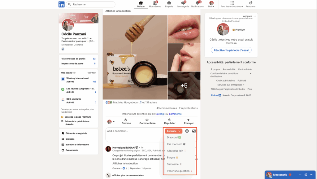 Kawaak génération de commentaire étapes 2
