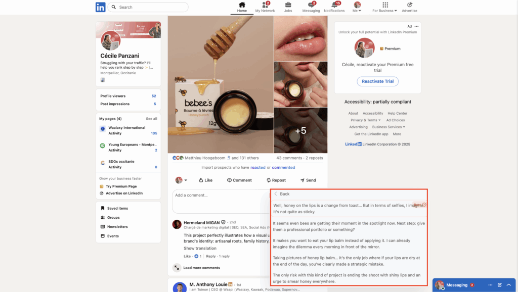 automate LinkedIn comments with Kawaak step 3