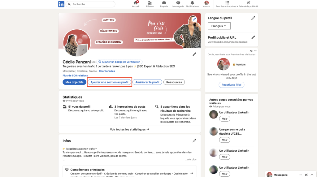 Ajouter une certification LinkedIn classique