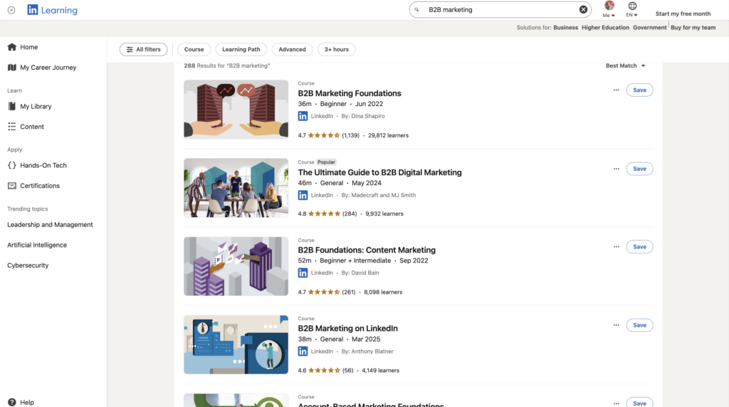 Marketing LinkedIn certification 