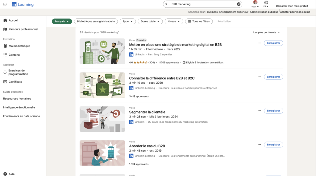 Marketing LinkedIn certification 