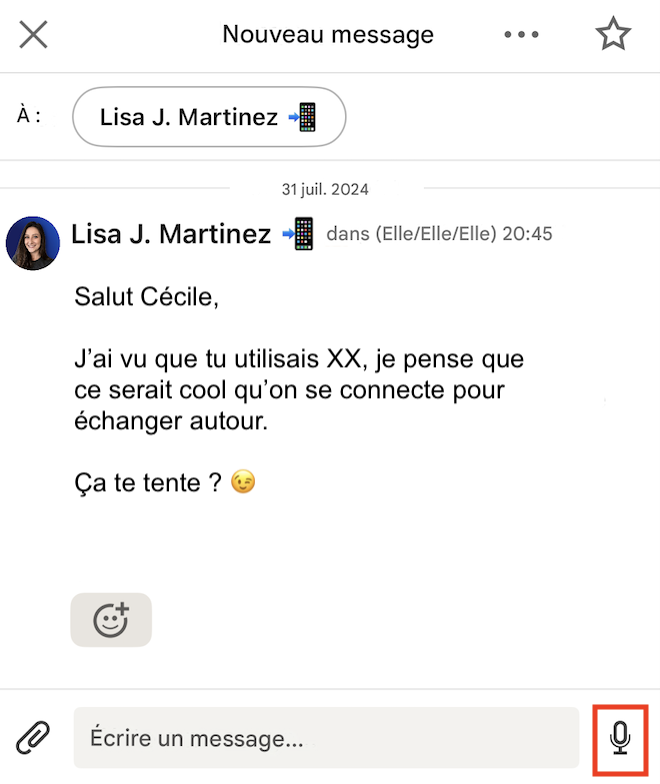 messagerie LinkedIn envoyer des messages vocaux 