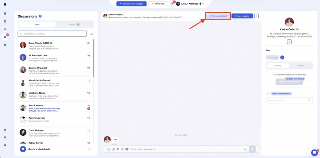 Inbox waalaxy interface
