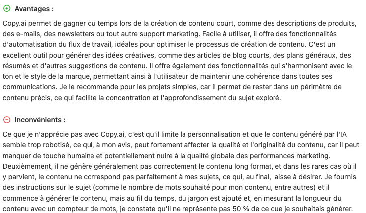 Jasper ai alternative avis client copy ai