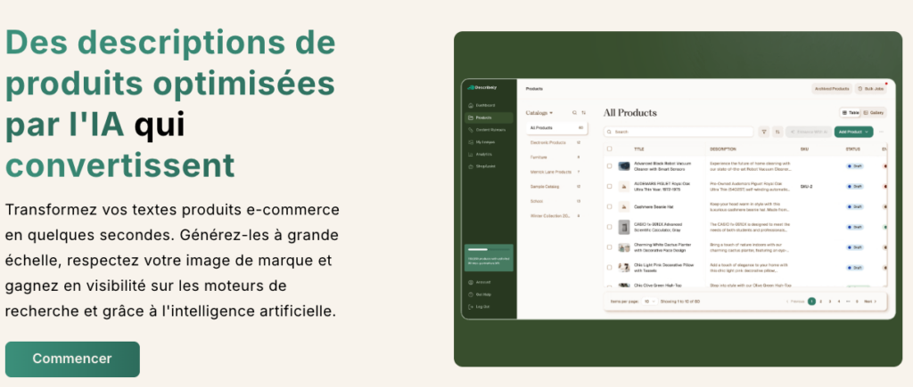 Jasper ai avis Describely landing