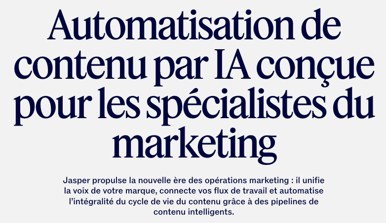 Jasper ai landing page